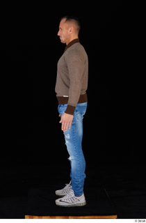 Arnost blue jeans brown sweatshirt clothing standing whole body 0003.jpg